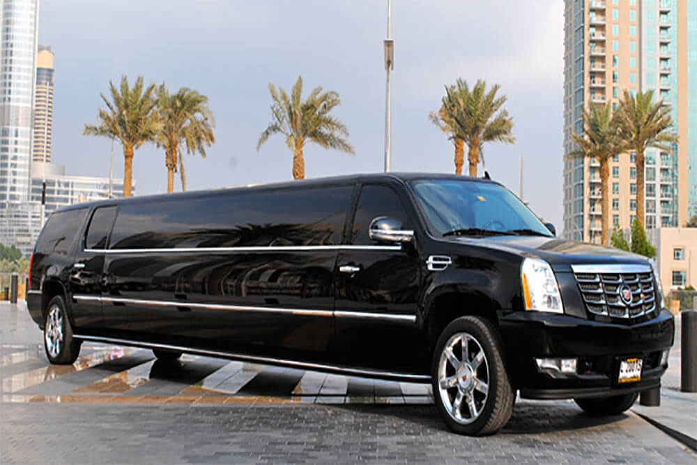 cadillac escalade black panther vip limo dubai