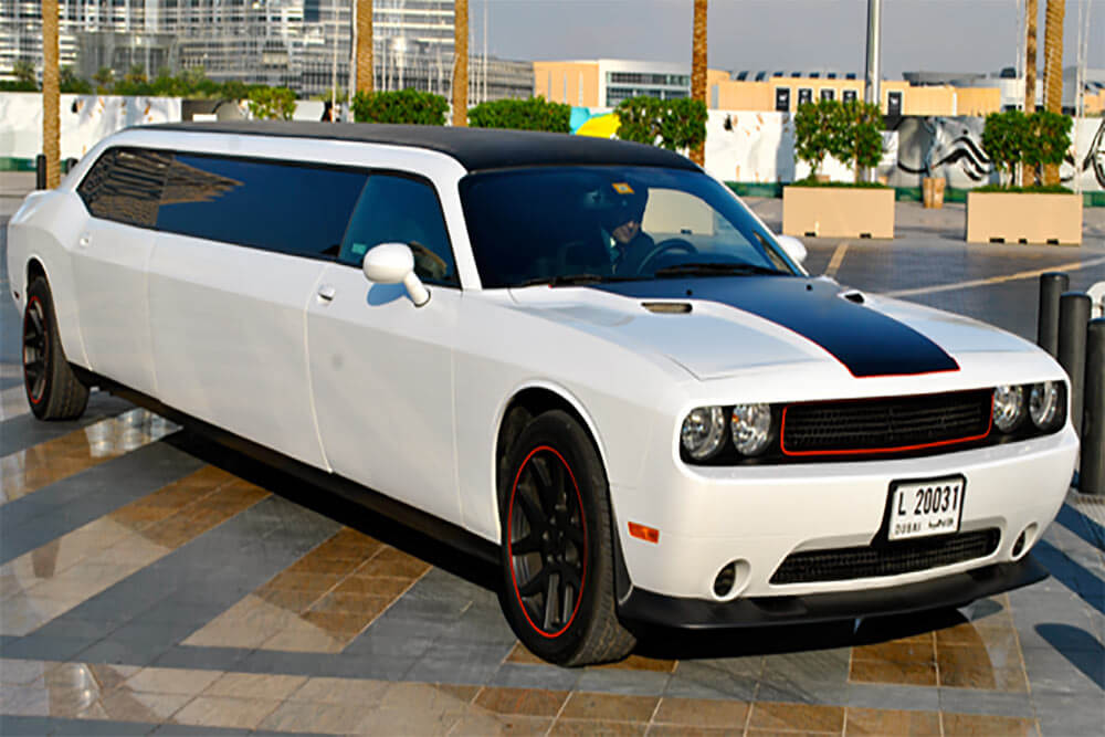 dodge challenger srt vip limo dubai