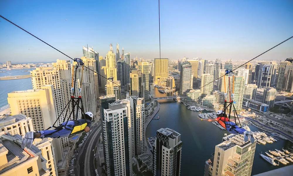xline dubai marina zipline