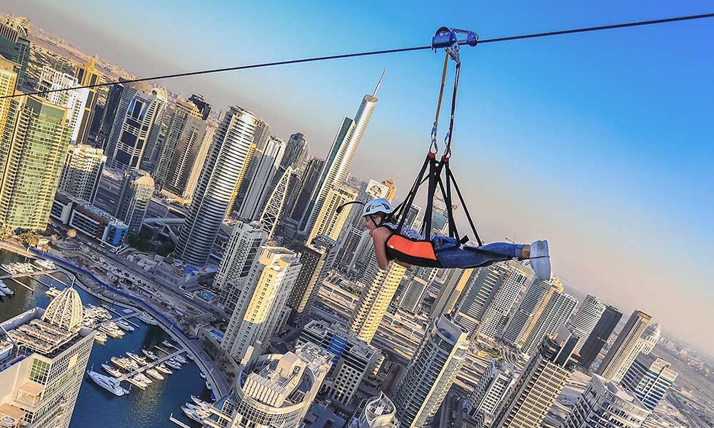 xline dubai marina zipline