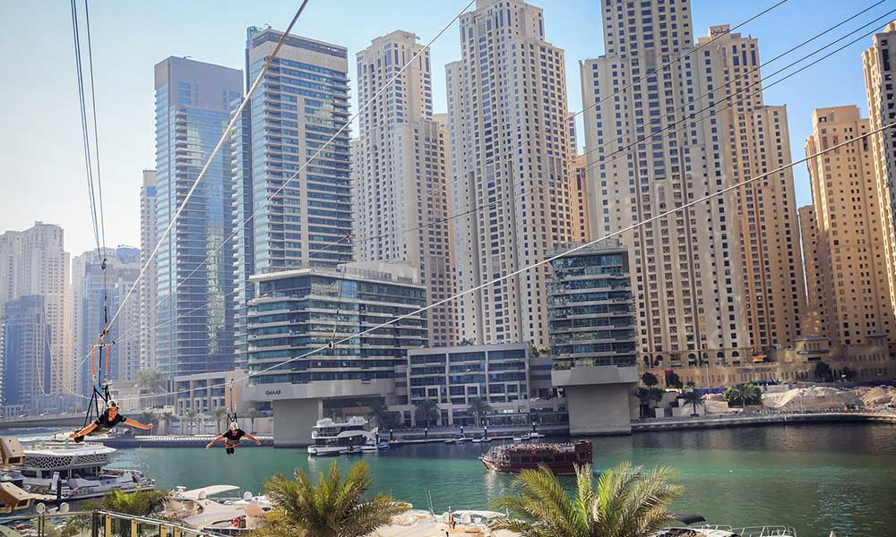 xline dubai marina zipline